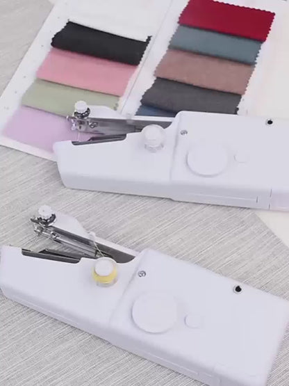 Handy Stitch Sewing Machines for Home Tailoring use, AC/DC Electric Mini Portable Cordless Stitching Machine Handheld Manual Machine (White, Stapler)